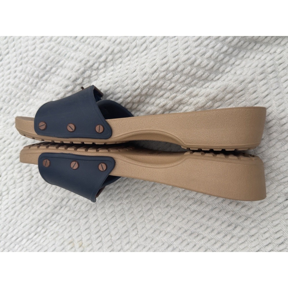 Crocs Sarah Buckle Strap Slide Womens Sandals Navy Blue Size 10 - Picture 7 of 9